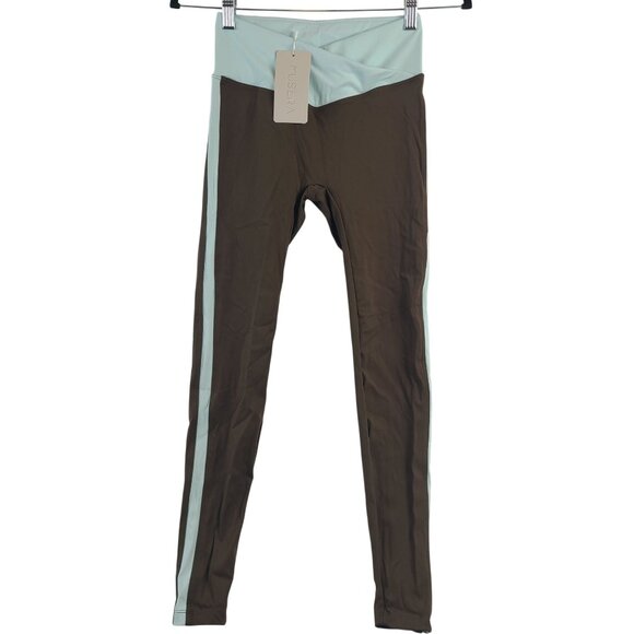 Musera Pants - NWT Musera Womens Brown & Light Blue High-Waisted Leggings Sz S